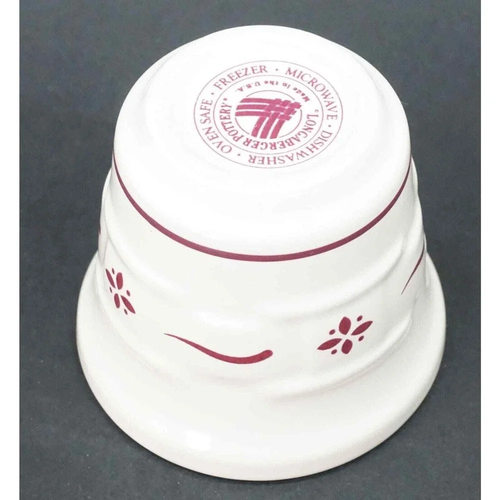 Longaberger Pottery Woven Traditions Traditional Red Votive Candle‎ Holder USA